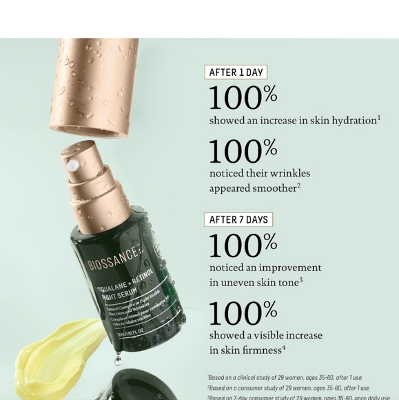 NEW Biossance Squalane Retinol Night Serum full size - Picture 4 of 4